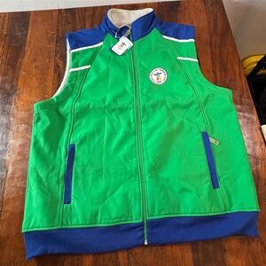 Vancouver 2010 Winter Olympics Vest  Green Blue Sherpa Lined Mens XL NWT
